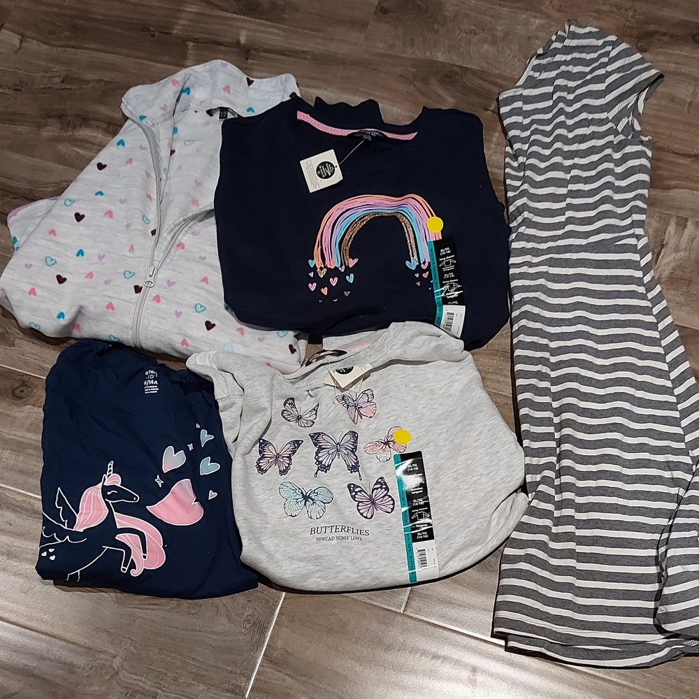 *3 Listings $40**  2 Sweatshirts NWT, Striped Dress, Long Sleeve Shirt & Jacket